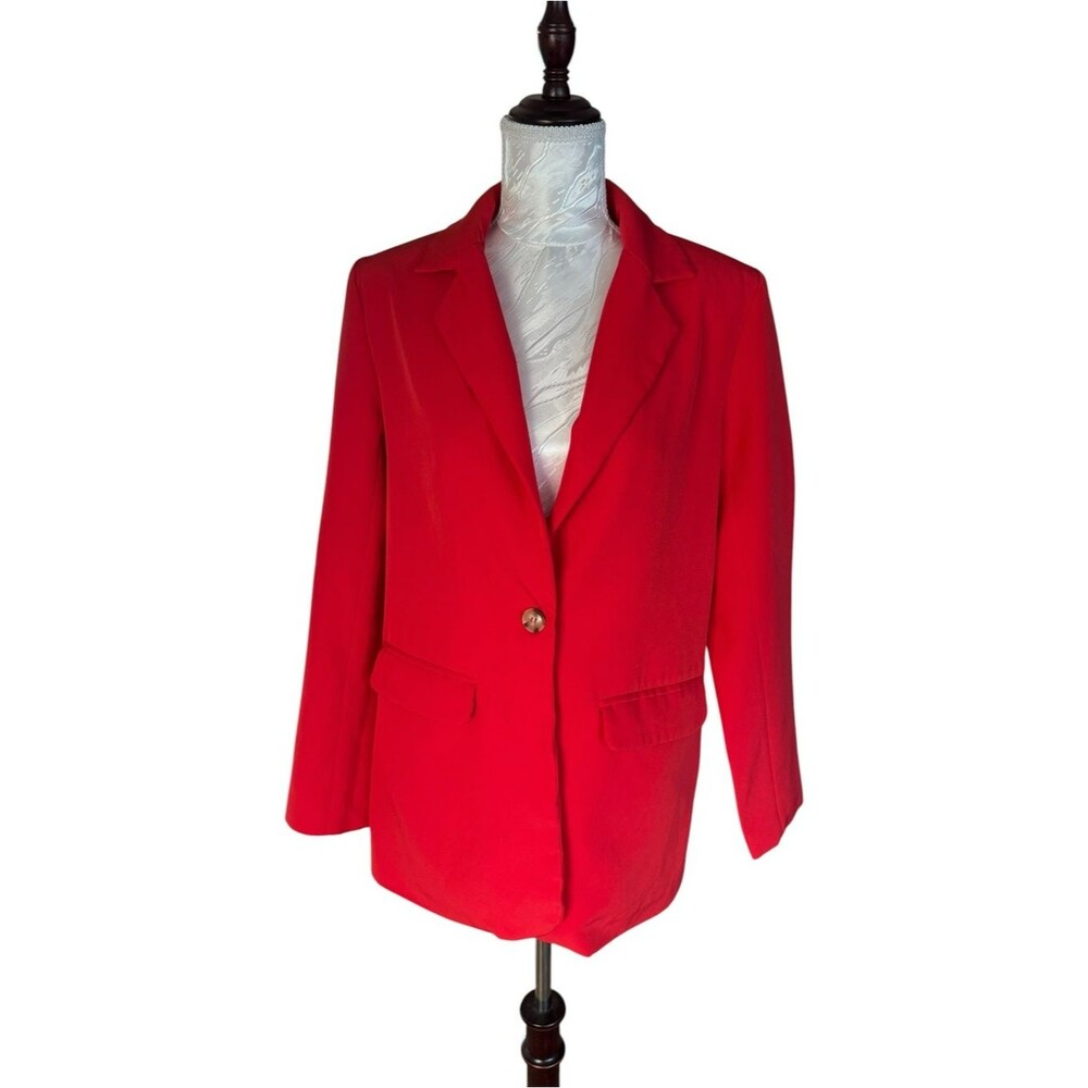 Pink Lily Red Single-Button Blazer Jacket